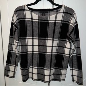 Tahari Plaid boatneck sweater